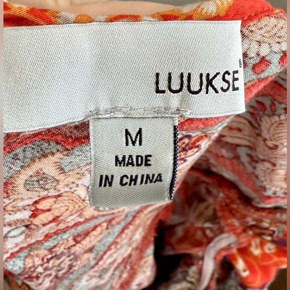 LUUKSE Floral Backless Tie Shoulder Ruffle Hem Cami Dress Multicolor Size M - Picture 8 of 8